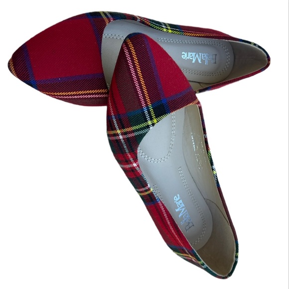 NEW CHRISTMAS HOLIDAY SHOES SIZE 5.5 BELLAMARIE ANGIE -53 FLANNEL UPPERS - Picture 4 of 4